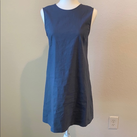 Theory Blue Linen Dress - Picture 1 of 2